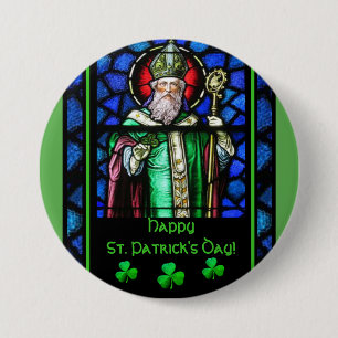 Badge Rond 7,6 Cm Verre coloré irlandais de shamrocks du jour de St