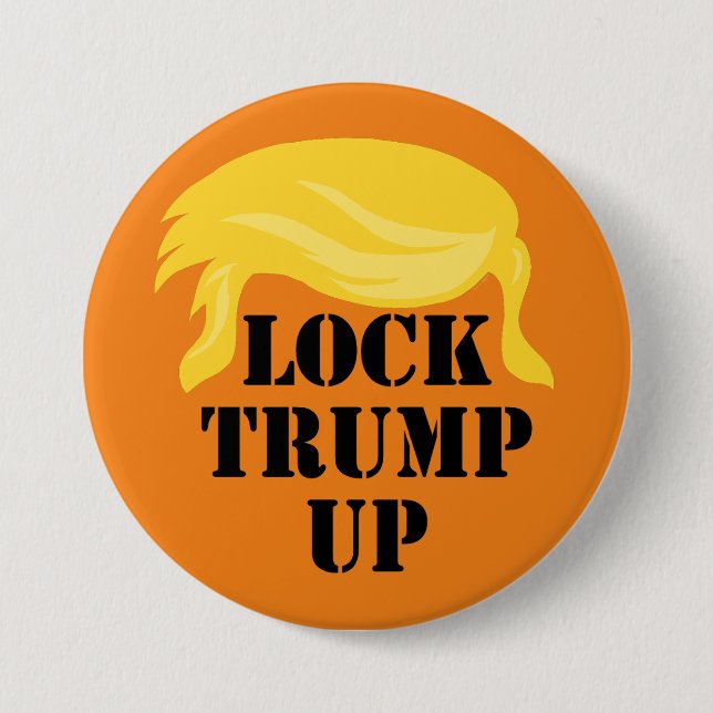 Badge Rond 7,6 Cm Verrouiller Trump vers le haut (Devant)