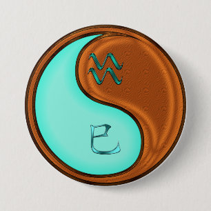 Badge Rond 7,6 Cm Verseau & Serpent de Bois