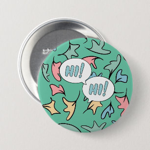 Badge Rond 7,6 Cm Vert Feuille Pastel