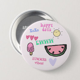 Badge Rond 7,6 Cm Vibes été mignonnes Filles VSCO