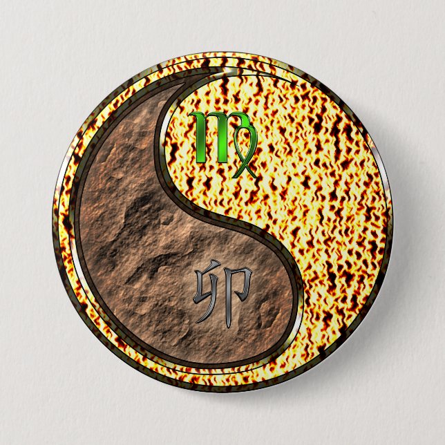 Badge Rond 7,6 Cm Vierge & Lapin de Feu (Devant)