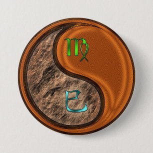 Badge Rond 7,6 Cm Vierge & Serpent de Bois