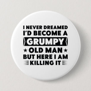 Badge Rond 7,6 Cm Vieux grincheux