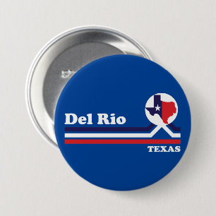 Badge Rond 7,6 Cm Vintage Del Rio Texas