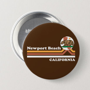 Badge Rond 7,6 Cm Vintage Newport Beach Californie