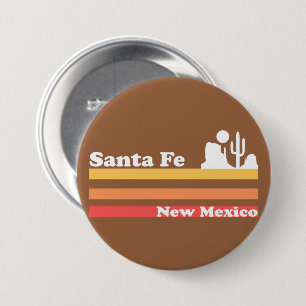Badge Rond 7,6 Cm Vintage Père Noël Fe Nouveau-Mexique