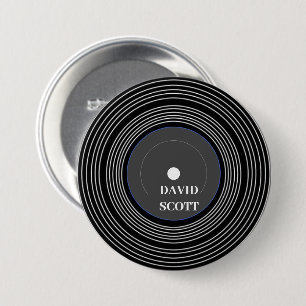 Badge Rond 7,6 Cm Vinyle Lp noir personnalisé