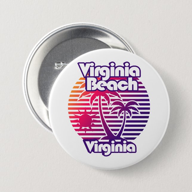 Badge Rond 7,6 Cm Virginia Beach (Devant & derrière)