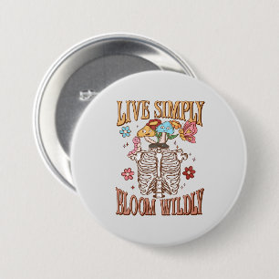Badge Rond 7,6 Cm Vis Simplement, Fleur Sauvage