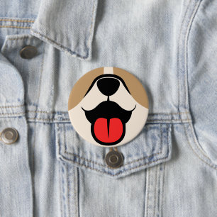 Badge Rond 7,6 Cm Visage de chien