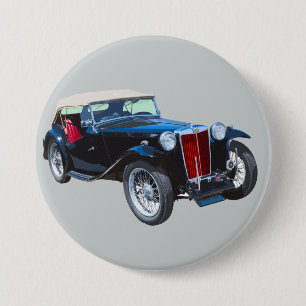 Badge Rond 7,6 Cm Voiture D'Antique Black Mg Tc
