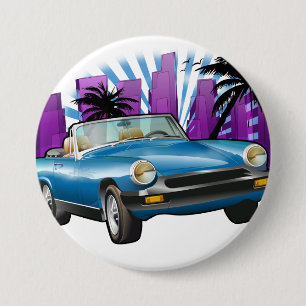 Badge Rond 7,6 Cm Voiture de sport classique