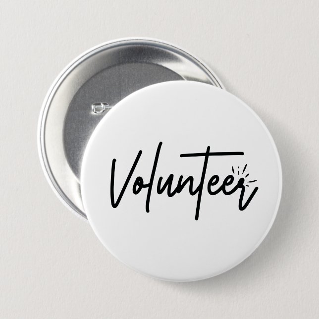Badge Rond 7,6 Cm Volontaire (Devant & derrière)