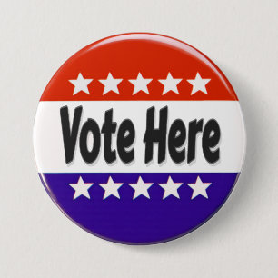 Badge Rond 7,6 Cm Vote ici