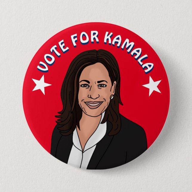 Badge Rond 7,6 Cm Vote pour Kamala Harris 2024 (Devant)