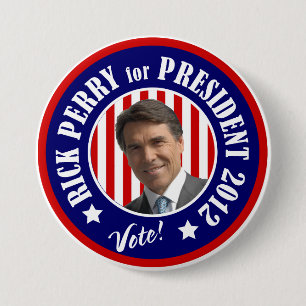 Badge Rond 7,6 Cm Vote Rick Perry pour le Président 2012