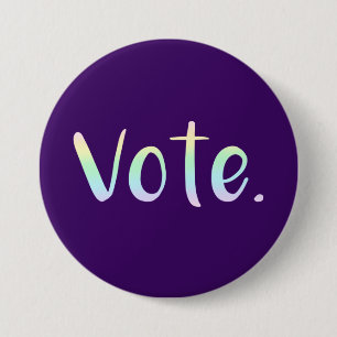 Badge Rond 7,6 Cm "Votez." Bouton Pastel Rainbow Ombre