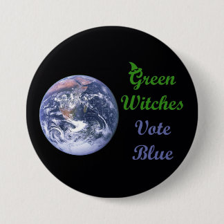 Badge Rond 7,6 Cm Votez des sorcières vertes