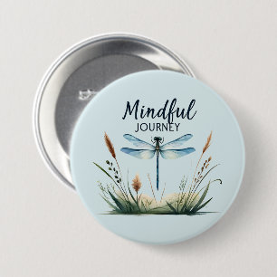 Badge Rond 7,6 Cm Voyage Minutieux - Nature des libellules