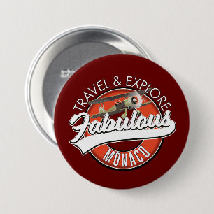 Badge Rond 7,6 Cm voyager explorer fabuleux logo de Monaco