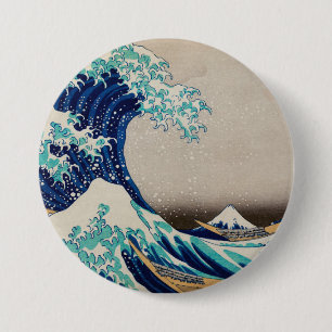 Badge Rond 7,6 Cm Wave japonaise