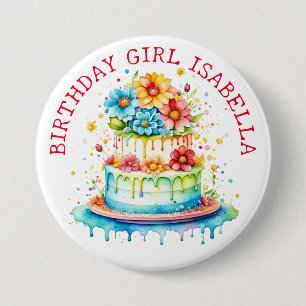Badge Rond 7,6 Cm Whimsical Birthday Girl