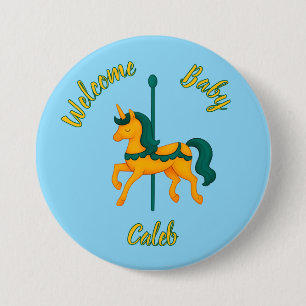 Badge Rond 7,6 Cm Whimsical Unicorn Baby shower/simple
