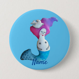 Badge Rond 7,6 Cm White Dove Mermaid Thunder_Cove