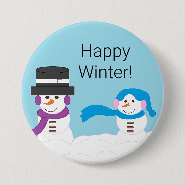 Badge Rond 7,6 Cm Winter is Snowy:  Light Blue (Devant)