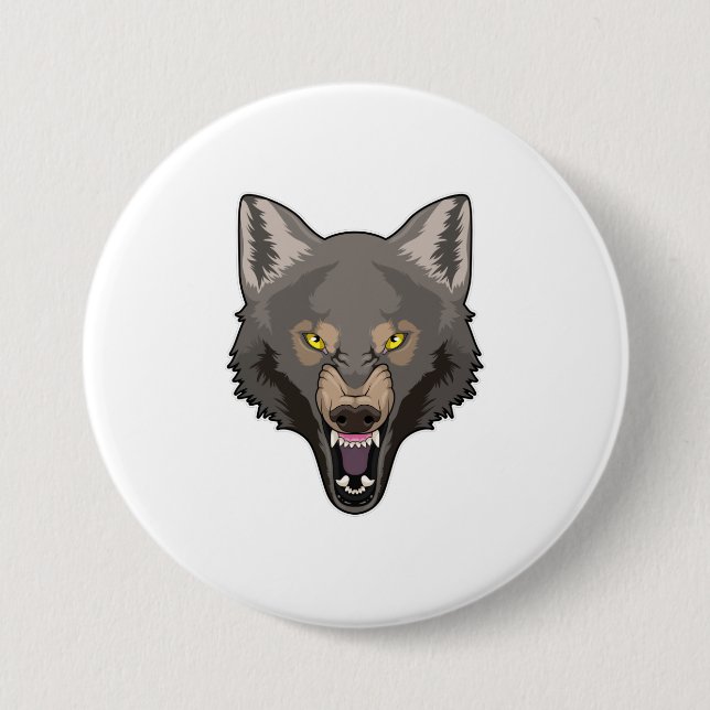 Badge Rond 7,6 Cm Wolf en colère (Devant)
