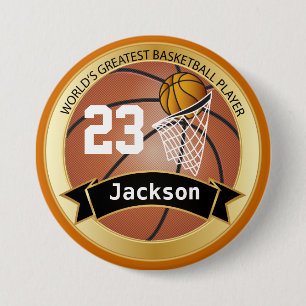 Badge Rond 7,6 Cm World's Greatest Basketball Player