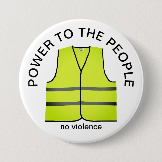 Badge Rond 7,6 Cm yellow vest protest button (Devant)