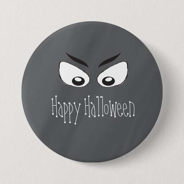 Badge Rond 7,6 Cm Yeux effrayants et effrayés (Devant)
