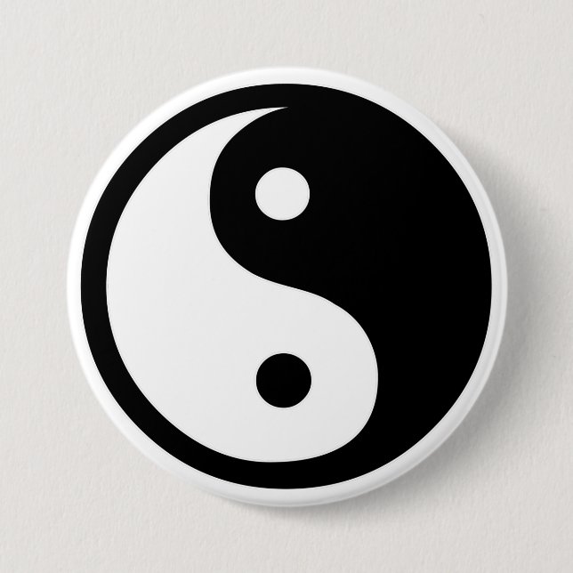 Badge Rond 7,6 Cm Ying Yang (Devant)