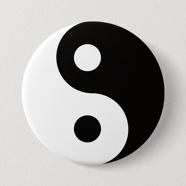 Badge Rond 7,6 Cm Ying Yang (Devant)