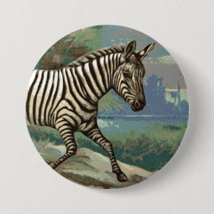 Badge Rond 7,6 Cm Zèbre
