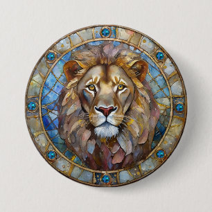 Badge Rond 7,6 Cm Zodiaque - Léon le Lion