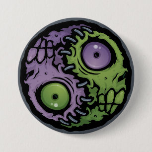 Badge Rond 7,6 Cm Zombi Yin-Yang