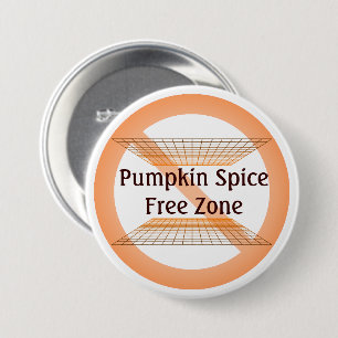 Badge Rond 7,6 Cm Zone sans épices citrouilles