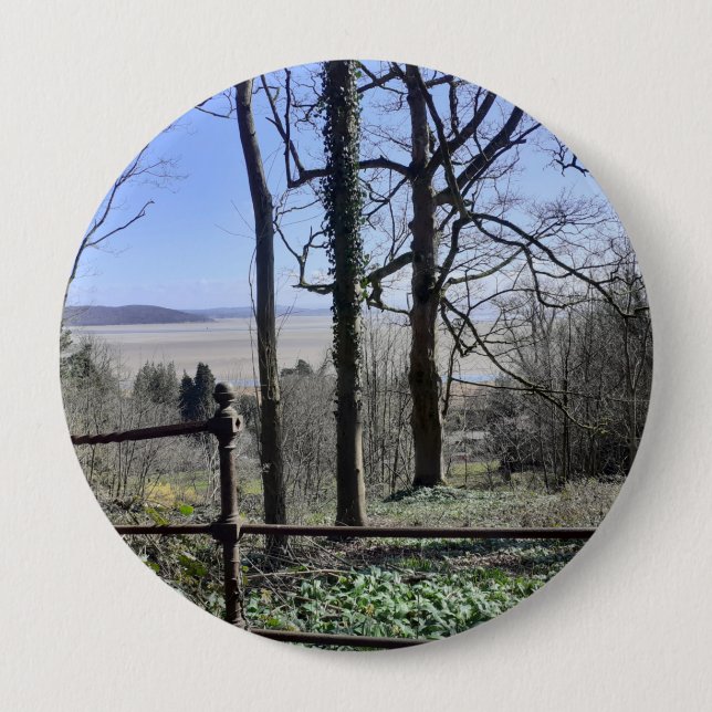 Badge rond de vue de la baie Morecambe (Devant)