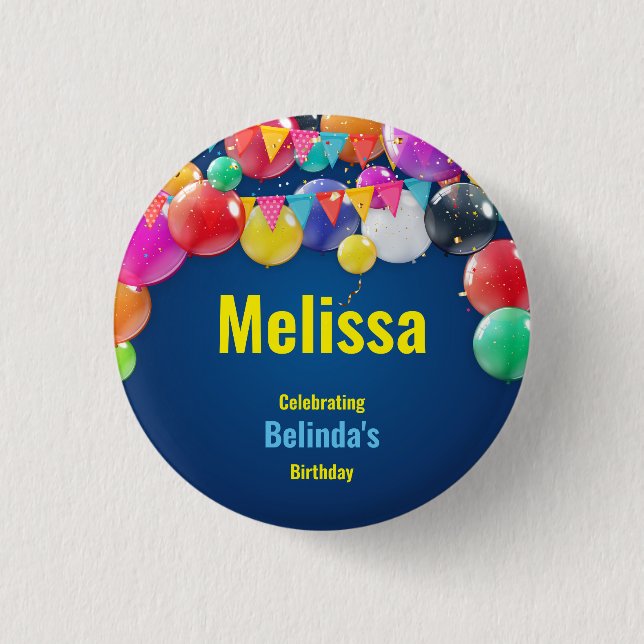 Badge rond pour la fête d'anniversaire des enfants (Devant)