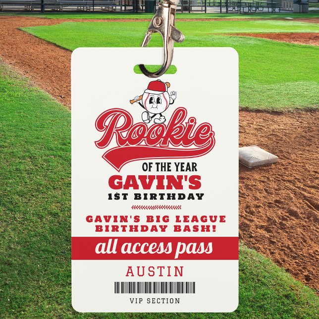 Badge Rookie De L'Année Baseball Anniversaire Fête Faveu (Créateur téléchargé)