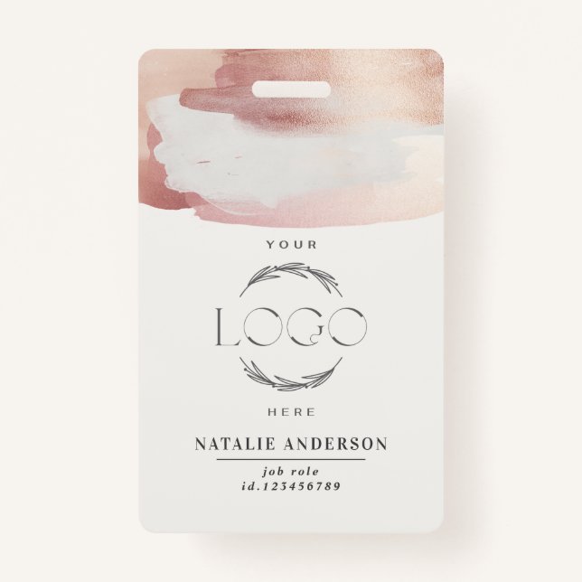Badge Rose girly rose or moderne styliser votre logo (Devant)