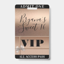 Rose Gold Brillante & Billet VIP pour une Sweet 16