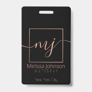 Badge Rose Gold Élégant sur Fond Noir
