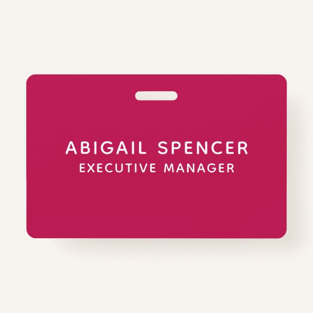 Badge Rose professionnel moderne classique rouge (Devant)