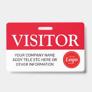 Badge rouge du visiteur