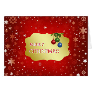 Badge rouge et or avec boules Marry Noël