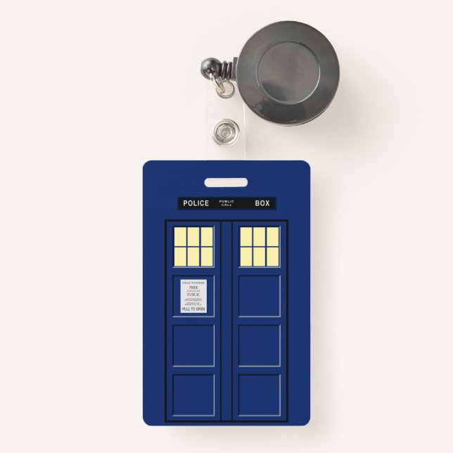 Badge Royaume-Uni - Blue Police Public Call Box 1 (Front with Retractable)